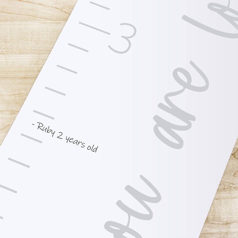 Morxy Canvas Growth Chart for Kids - Unisex Kids Room Wall Decor - Measuring Height Chart- Wall Tape with Height Chart for Kids (Canvas, Loved Beyond Measure- White) - Image 5